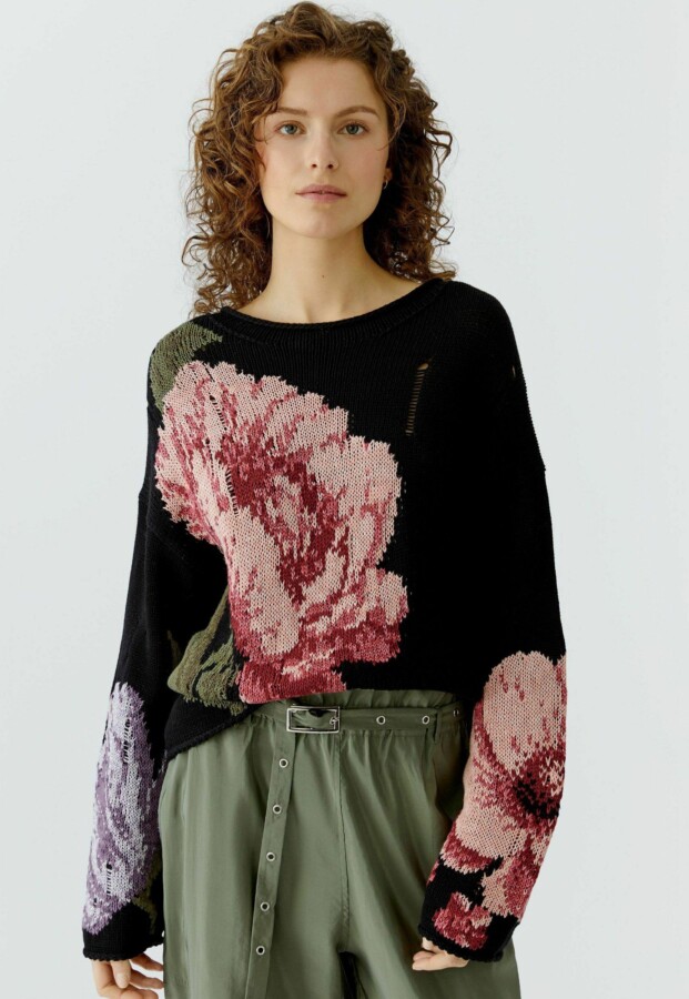 Pull motif cerise tendance