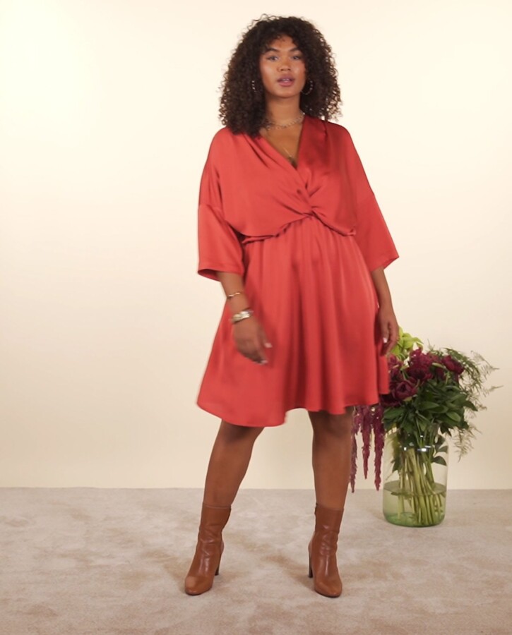 Robe orange grande taille chic