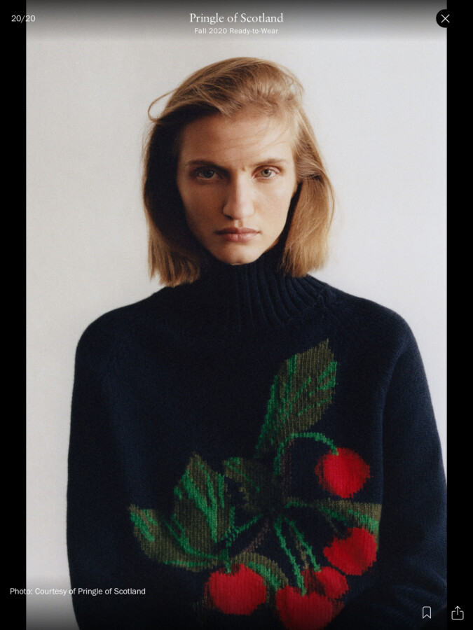 Pull motif cerise tendance