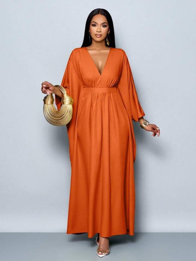 Robe orange grande taille chic