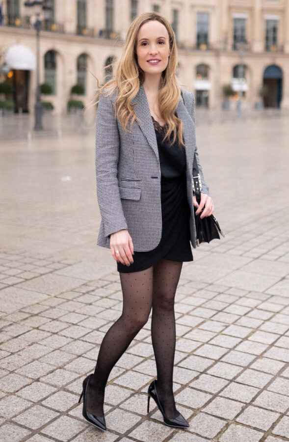 collant motif pied de poule