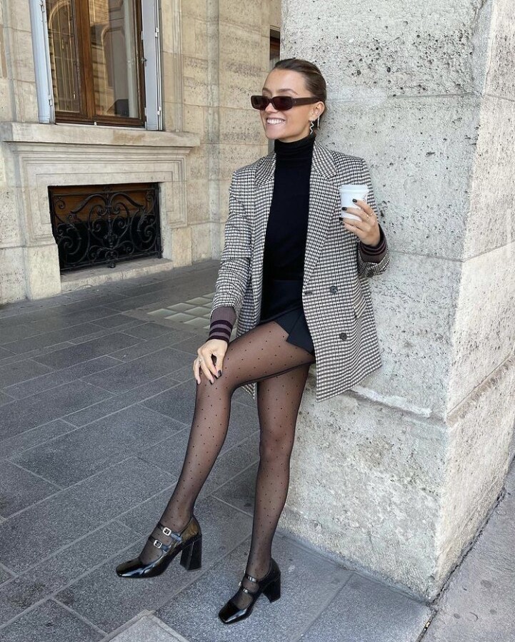 Collants à pois vintage