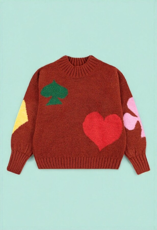 Pull motif cerise tendance