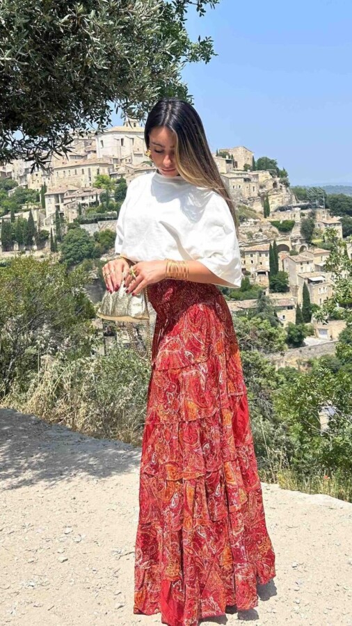 Jupe longue grande taille bohème