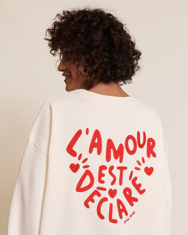 Pull brodé Amour femme