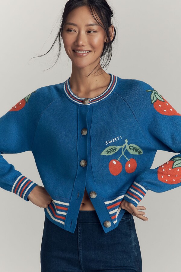 Pull motif cerise tendance