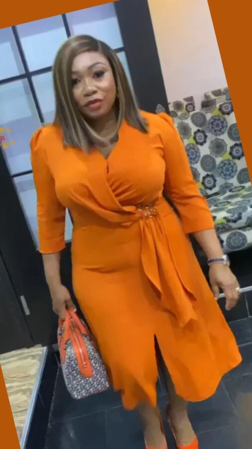Robe orange grande taille chic