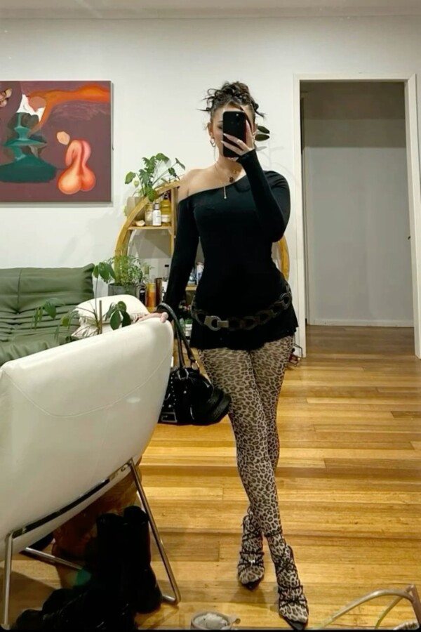 collants léopard femme