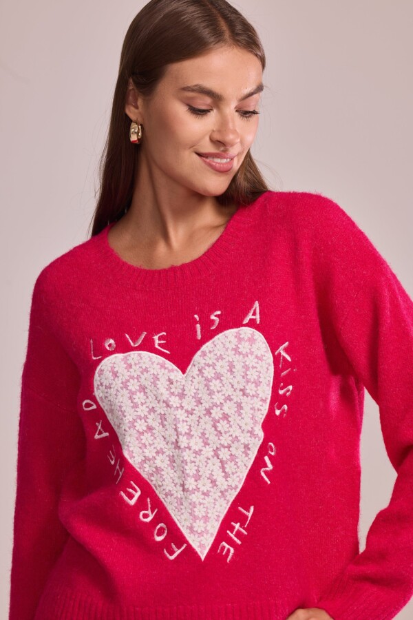 Pull brodé Amour femme