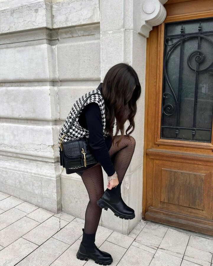 Collant pied de poule style