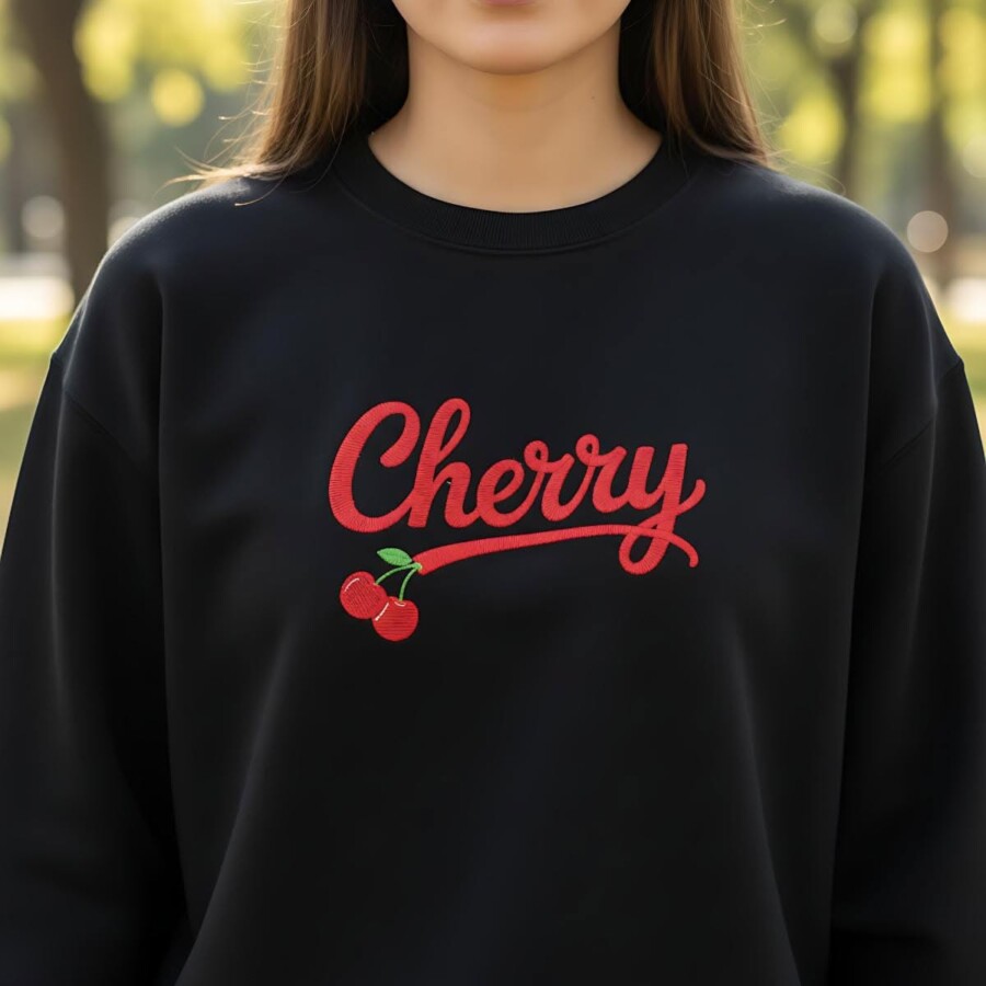 Pull motif cerise tendance