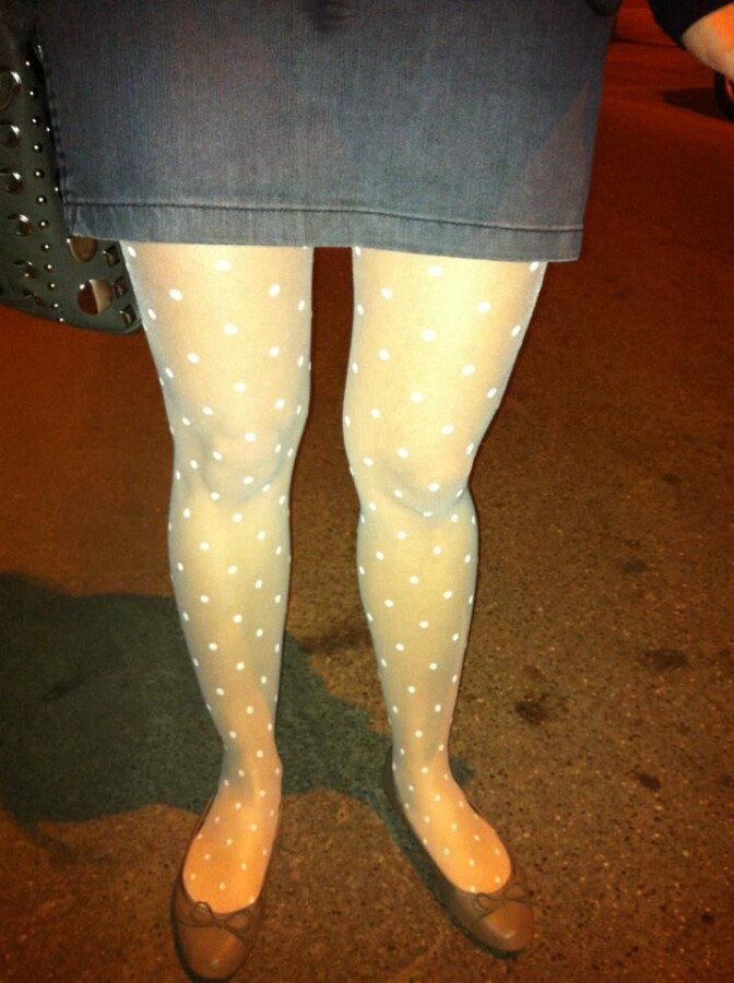 Collants à pois vintage